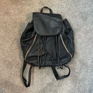 Rebecca minkoff black leather travel backpack